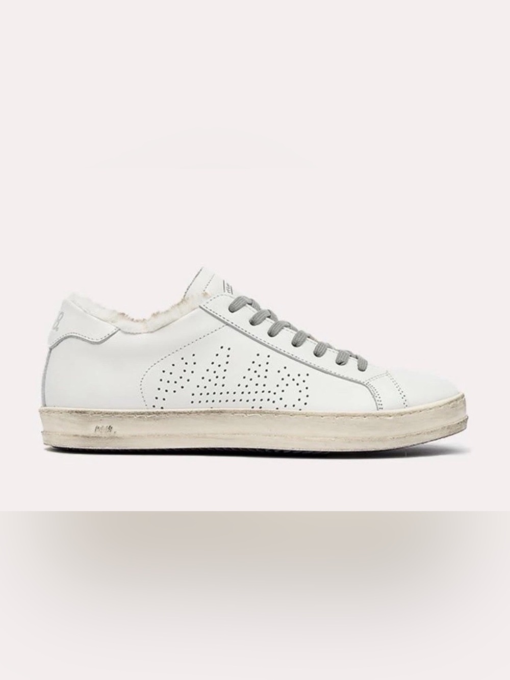 🤍🇮🇹 NEW P448 JohnFur White Leather Faux Fur Sneakers EU 43 Made Italy $298 🇮